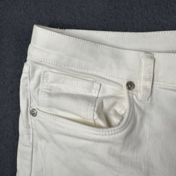 Loft Outlet Womens 12P White Skinny Ankle Cropped Cotton Blend Jeans - Picture 4 of 12